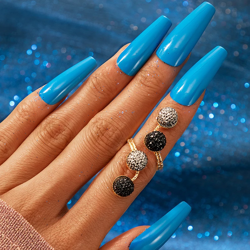 

Geometric Black Crystal Rings for Women Vintage Adjustable Ring Gold Color Rings for Female Charm Jewelry Accessories