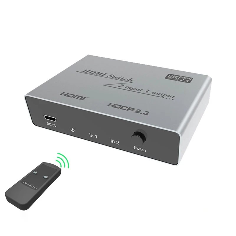 

Разветвитель HDMI 2,1 с 2 портами, серый