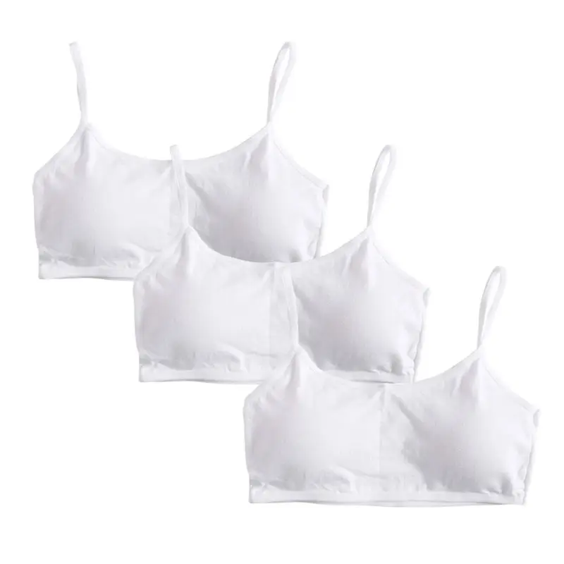 

3x Beathable Teen Sports Bra for Puberty Girl 4 Options Cotton Training Bras