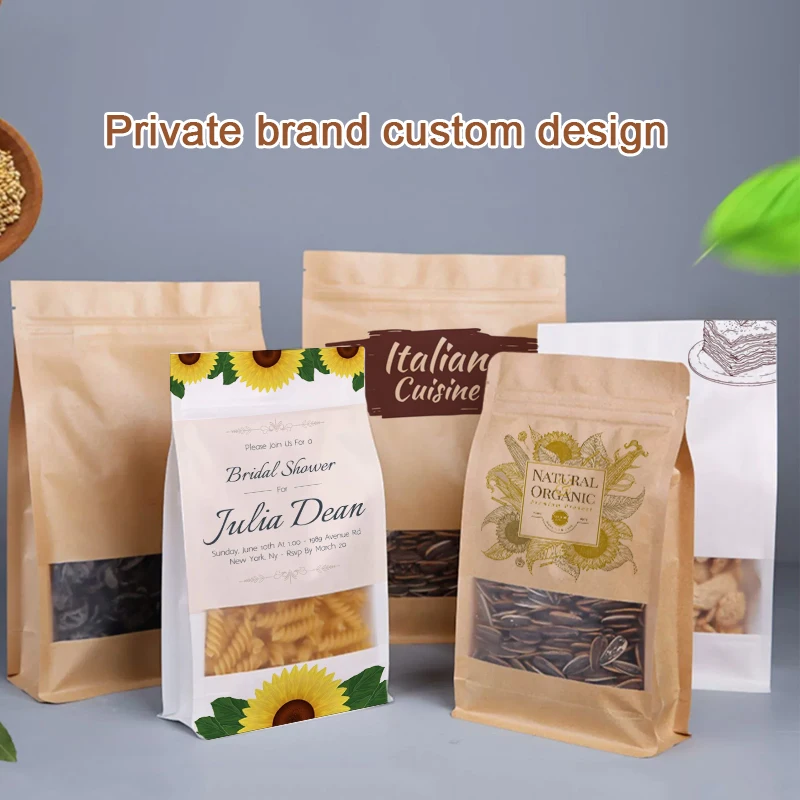 Изготовленная на заказ крафт-бумага окно красная дата сухофрукты чай