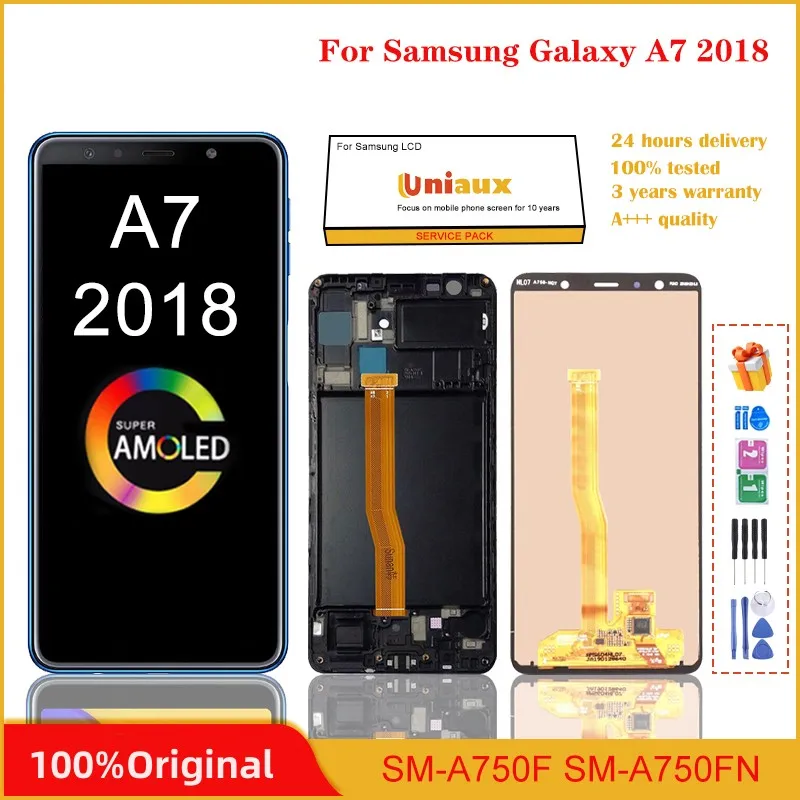 

6.0'' Original AMOLED For Samsung Galaxy A7 2018 A750 LCD Replacement A750F A750FN A750G Display Touch Screen Digitizer Assembly