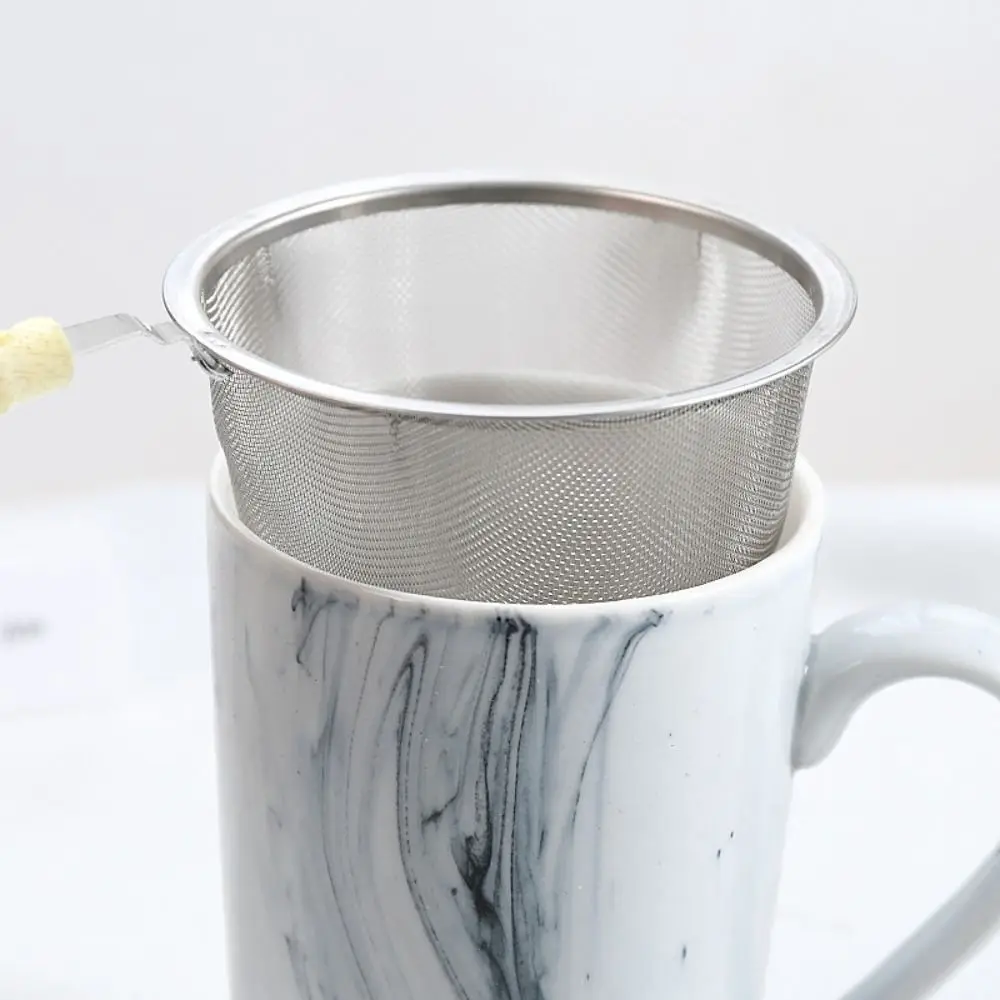 Ситечко для заваривания чая из нержавеющей стали с деревянной ручкой