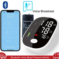 bluetooth voice blood pressure monitor upper arm bp monitor adjustable wrist cuff tonometer irregular heart beat data record