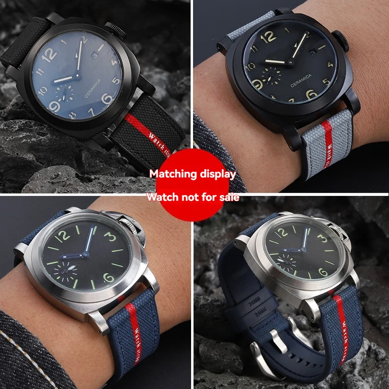 Фото Резиновый ремешок Luna Rossa для Panerai SUBMERSIBLE PAM1466 PAM1391 PAM1565, мужской водонепроницаемый ремешок для часов 22 мм, 24 мм, 26 мм, браслет №3