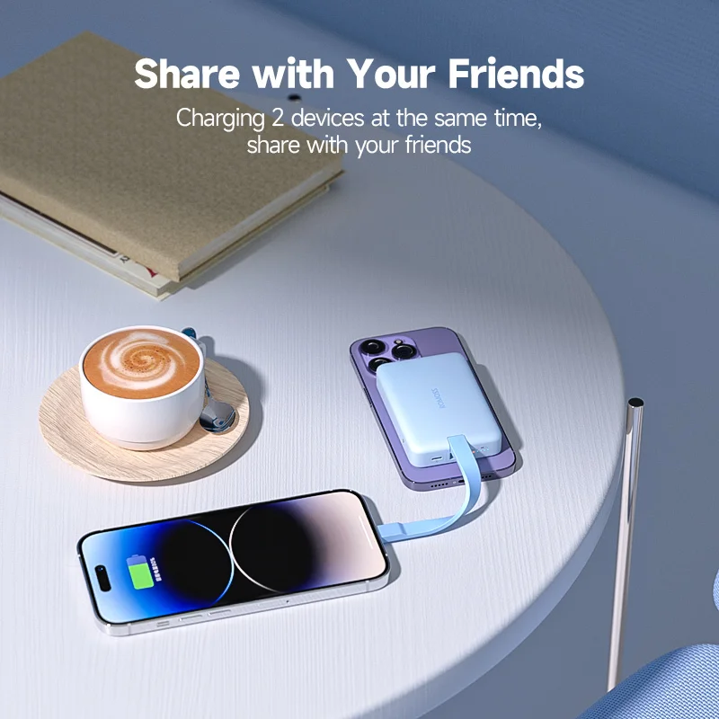 Пауэрбанк ROMOSS Magsafe 20 Вт 10000 мАч со встроенным кабелем