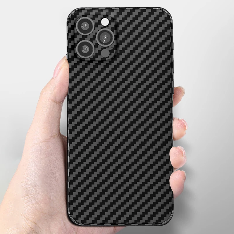 

Матовый чехол из углеродного волокна с текстурой и полосками для телефона iPhone 13, 12 Pro Max, защита объектива, защита от падения, ультратонкая за...