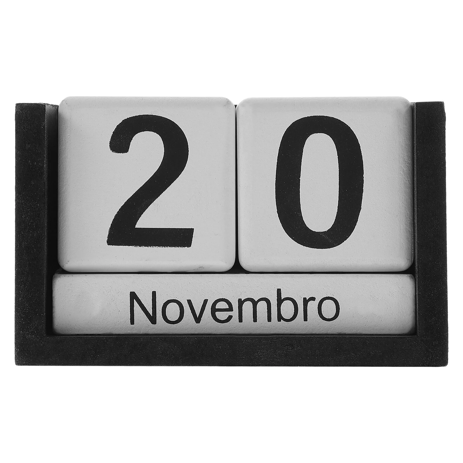 

Small Desk Calendar Chic Desktop Decor Month Date Display Block Mini Christmas Wood Table Office Retro