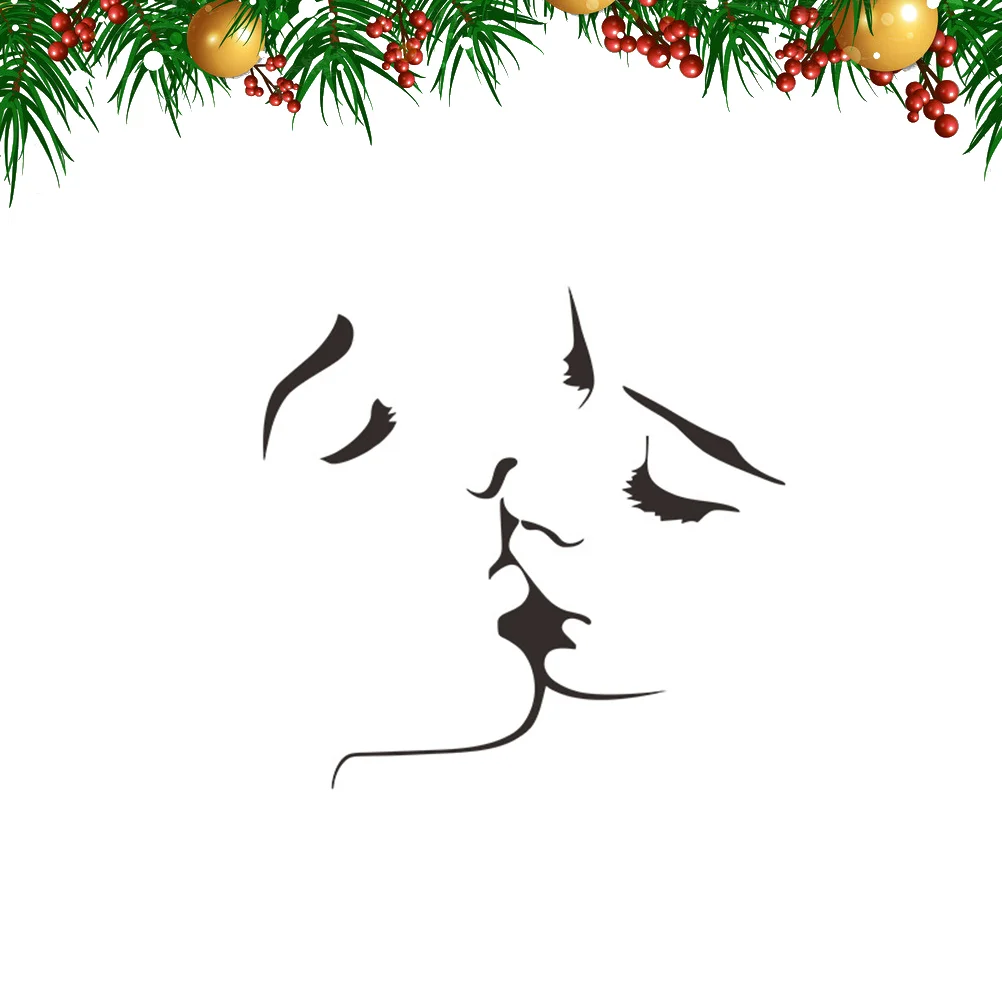 

Wall Decor Sticker Stickersdecal Couple Kissing Lovers Murals Romantic Vinyl Bedroom Creative Day Peel Valentines Decals Stick