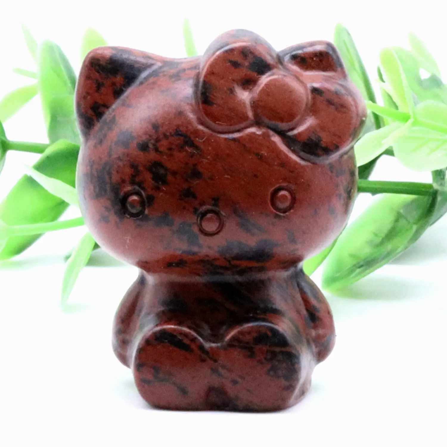 

55g Natural Red Obsidian Hand-carved Cat Healing Crystals Stone Home Decoration Gemstone Ornamen