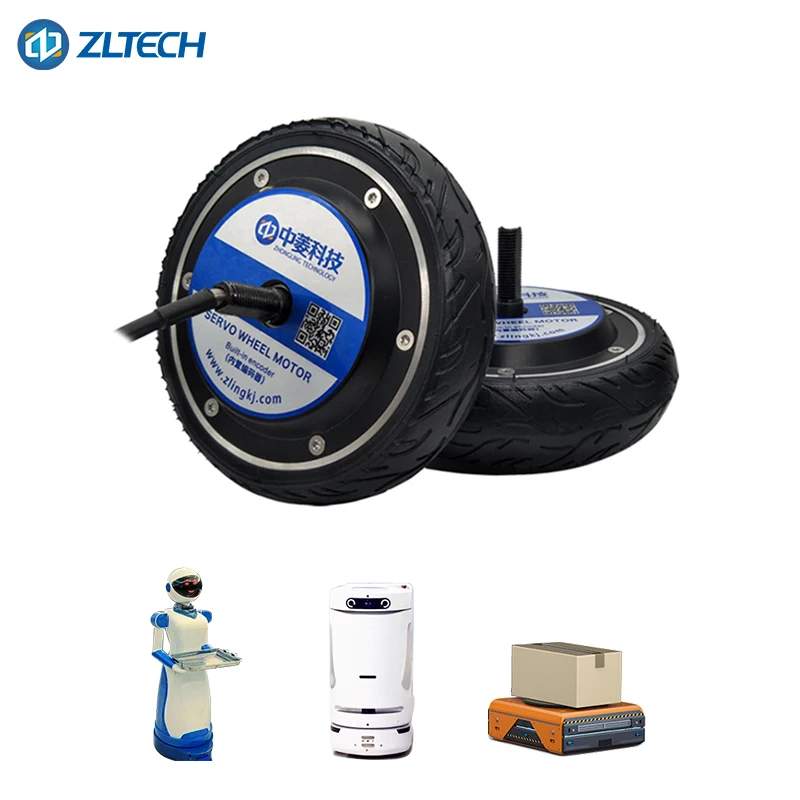 

CE certified 6.5 inch high torque 6.5 N.m low rpm 200 RPM dc automated guided vehicle agv brushless gearless hub servo motor