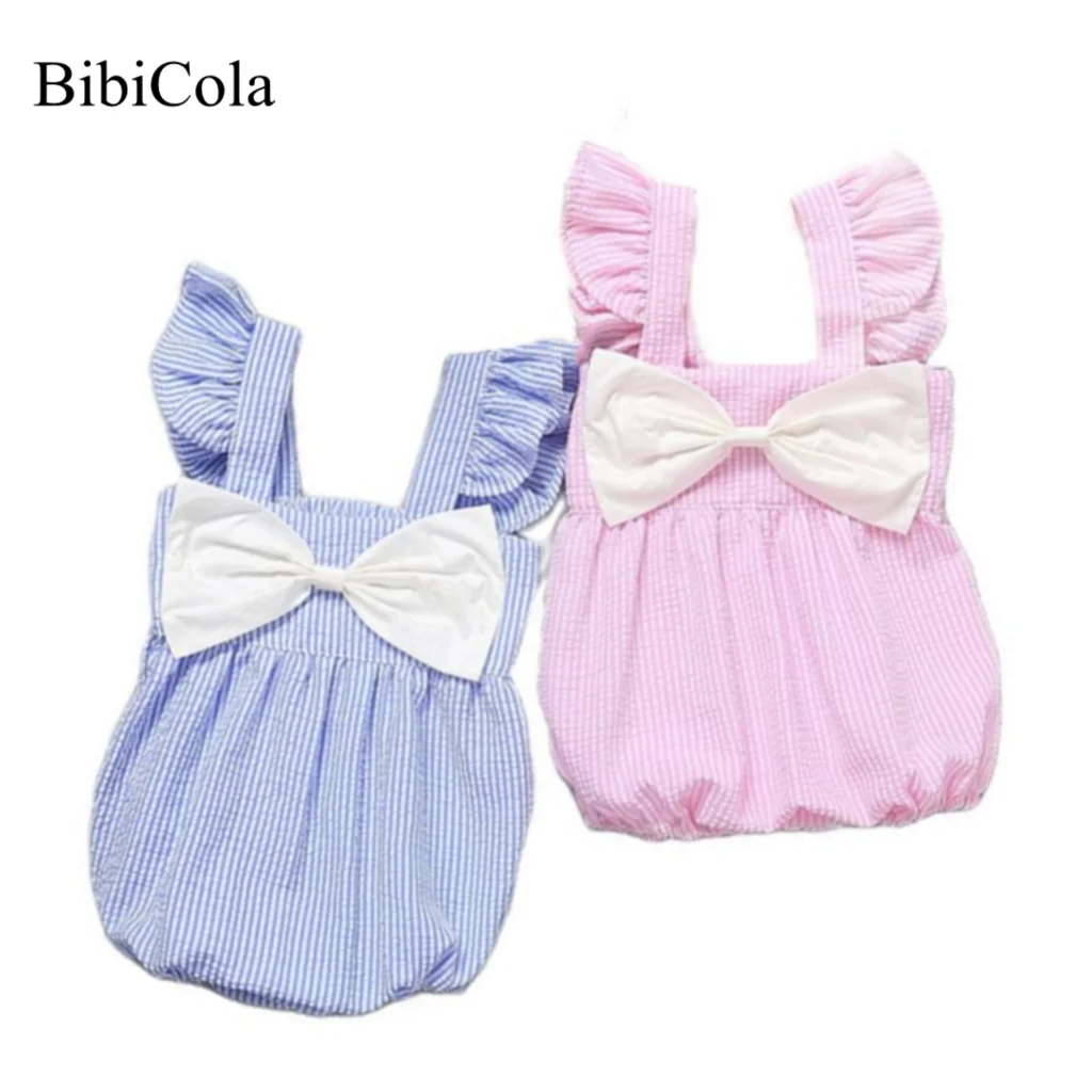 Летний жилет для новорожденных Одежда маленьких девочек Боди малышей Милый