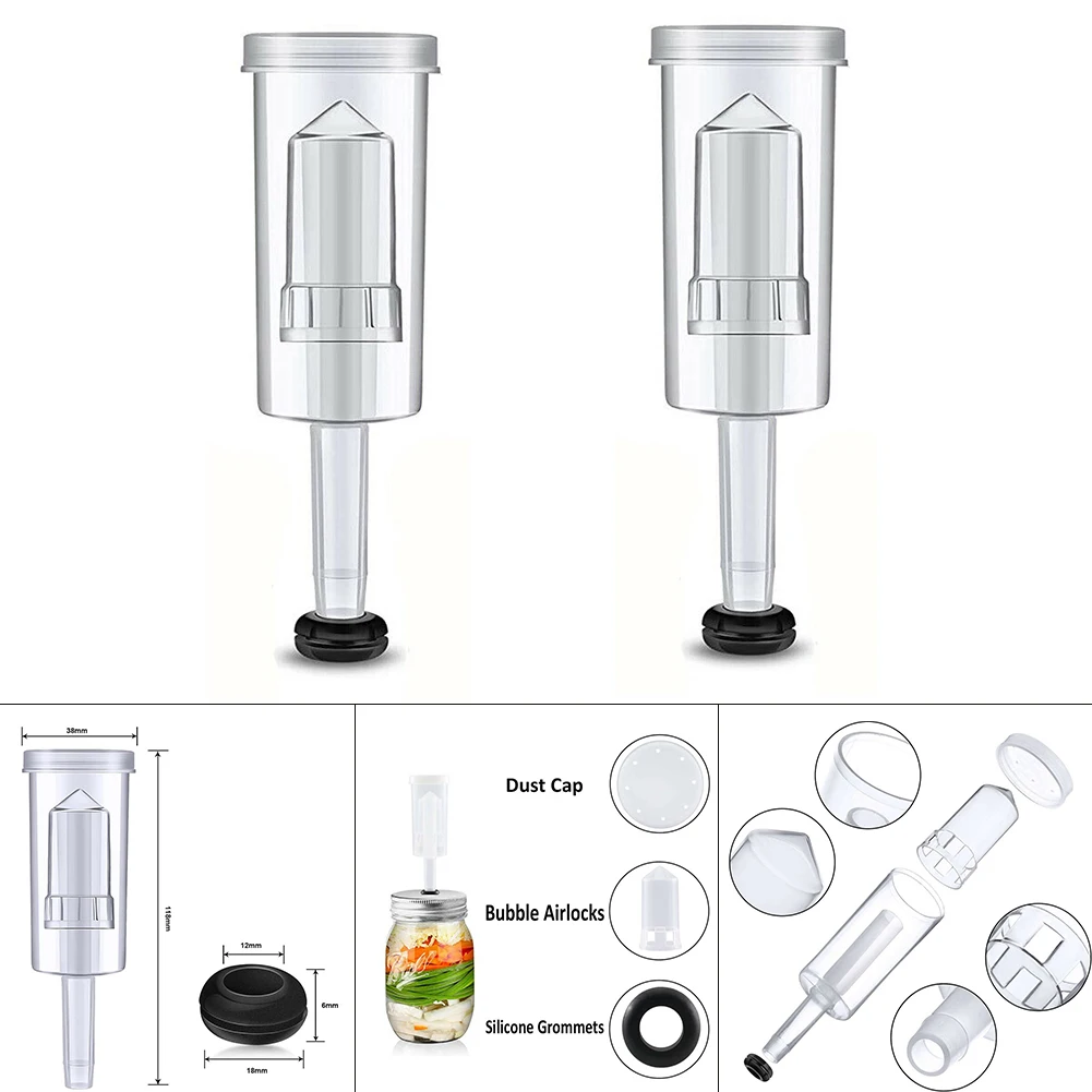 

2pcs Brewing Air Lock Brewing Barrel Exhaust Valve Fermentation Wine Beer Making Water Sealed Check Valve Three-Piece Airlock