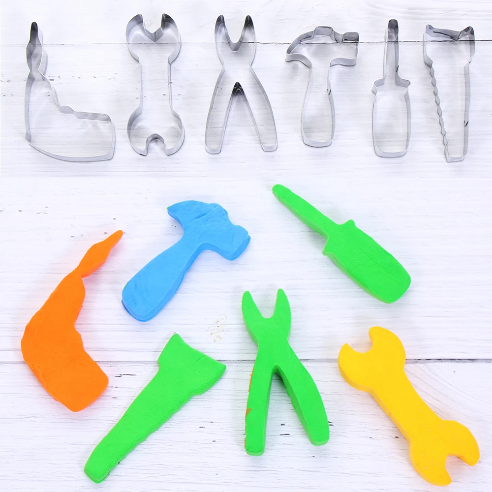 

6pcs Stainless Steel Biscuit Mould Hardware Tool Modeling Cake Tools for Kitchen Baking Supplies Cookie Cutter Cake Fondant Mold