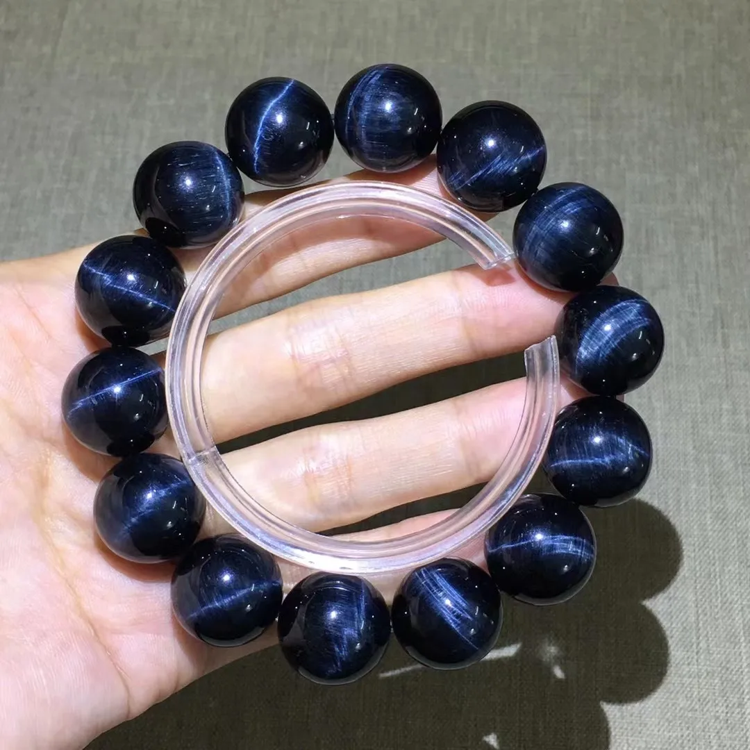 

16mm Natural Blue Tiger Eye Stone Bracelet Jewelry For Women Men Healing Wealth Gift Luck Crystal Energy Beads Strands AAAAA