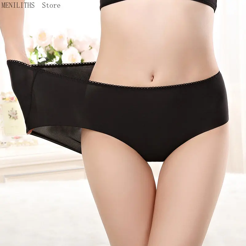

Женские трусики с заниженной талией, женское сексуальное нижнее белье из ледяного шелка, женское нижнее белье с эффектом подтяжки ягодиц, однотонный цвет