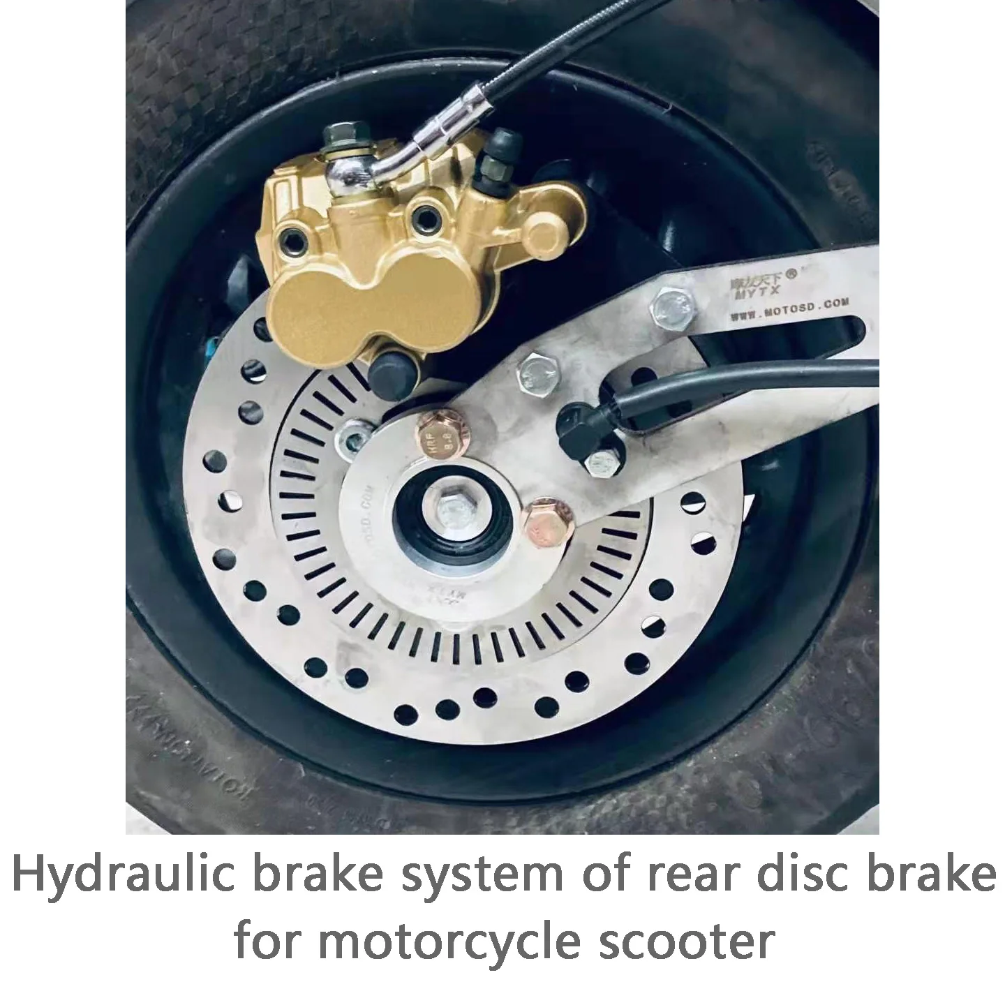 

Hydraulic brake system of rear disc brake for motorcycle scooter