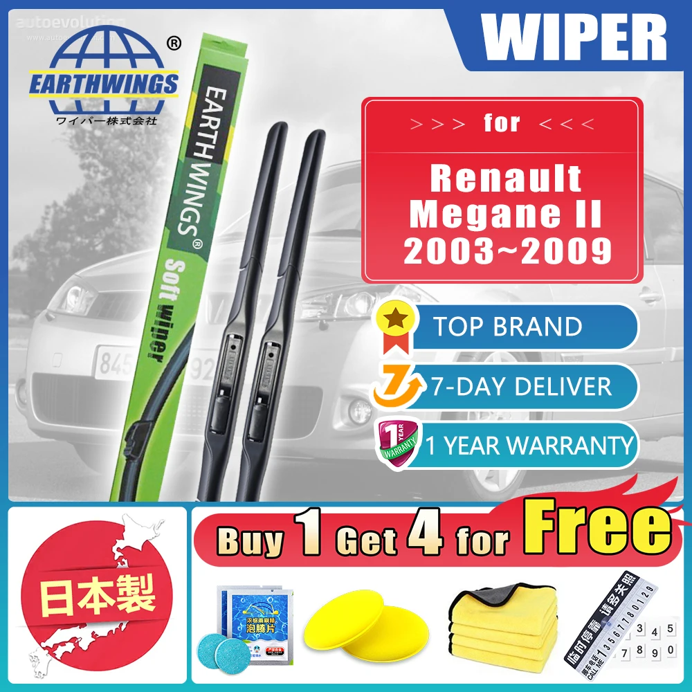 

For Renault Megane 2 II 2003~2009 Hatchback Sedan CC Grand Tour Front Wiper Blades Brushes Windscreen Windshield Car Accessories