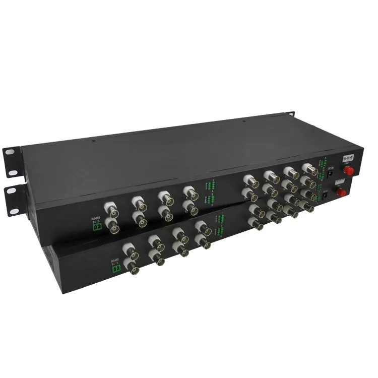 16 Port CCTV 1080P AHD CVI TVI BNC Analog Fiber Optical Video Converter