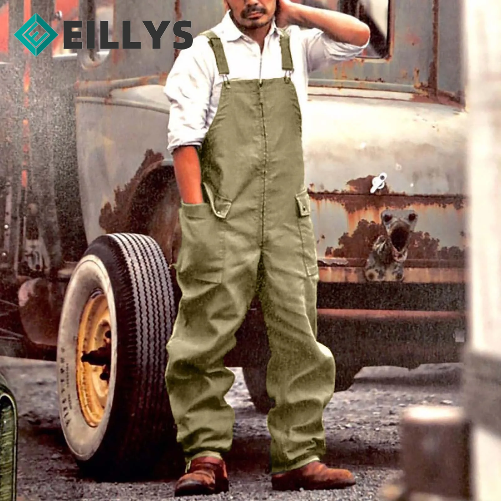 

Men's Overalls Casual Work Pants Large Size Men's Baggy Overalls Trouser Protective Coveralls Jumpsuits Men Vintage Overalls 5xl