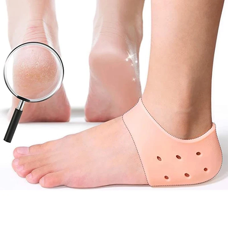 

Sdotter 2pcs Silicone Heel Protector Relief Plantar Fasciitis Heel Pain Cracked Reduce Heel Pressure Foot Care Tool Moisturizing