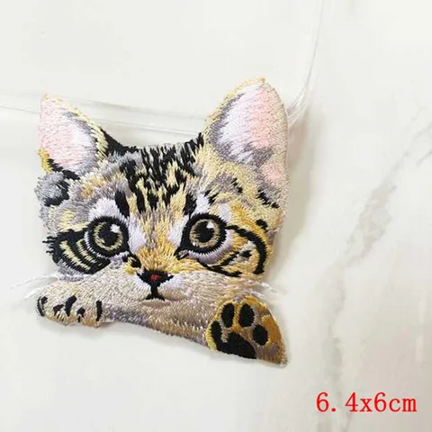 Вышитые нашивки с котом Prajna