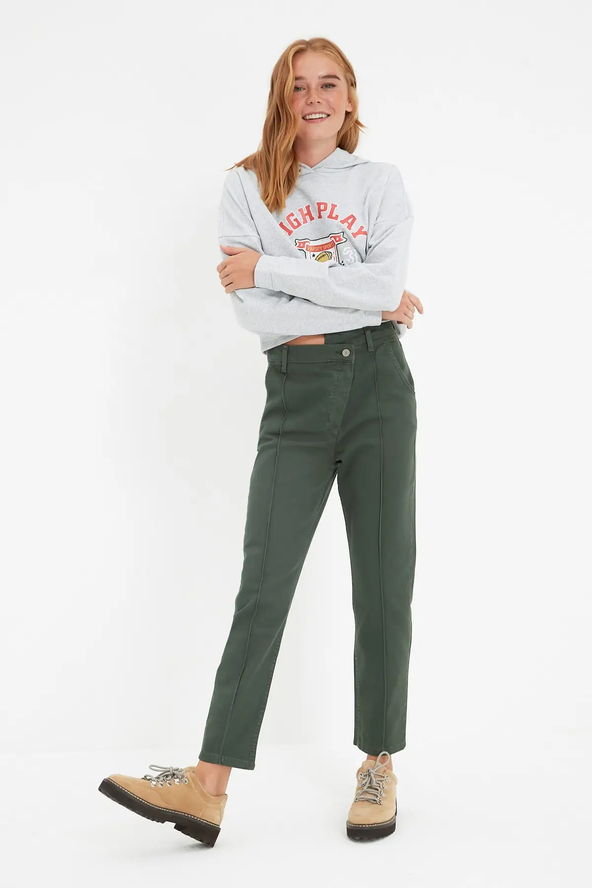 

Trendyol Waist Detail High Bel Mom Jeans TWOAW22JE0860