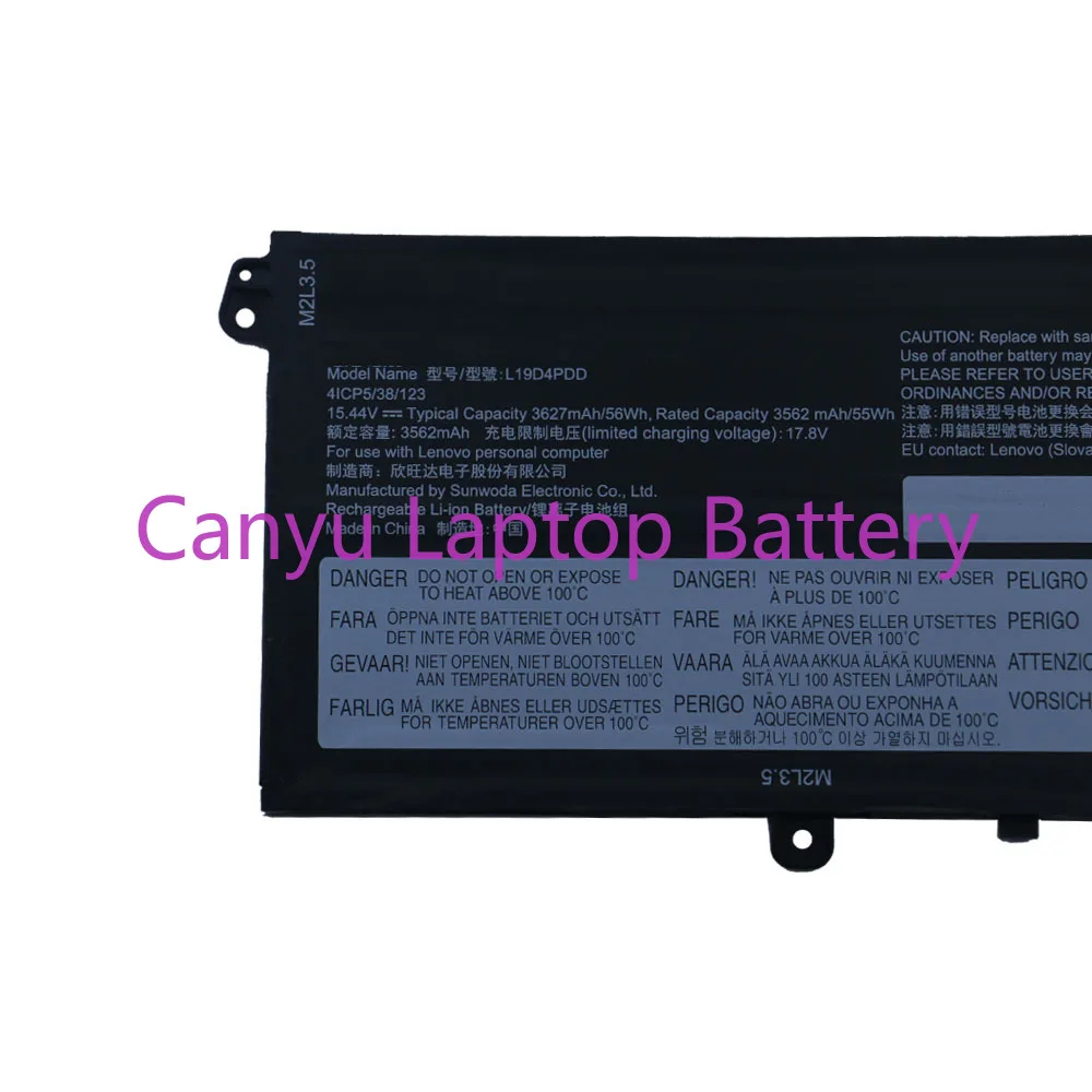 

L19D4PDD Laptop battery For Lenovo L19M4PDD L19C4PDD 5B10Z37621 SB10Z37619 5B10Z37617 5B10Z37618 ThinkBook 13S 14S G2 ITL