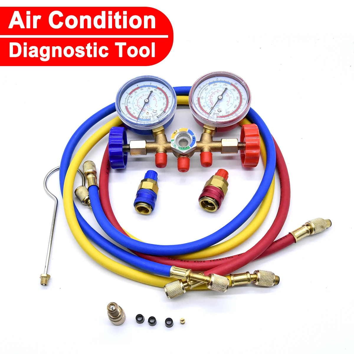 

Автомобильный хладагент H/L, быстрый HVAC A/C для R22 R12 R134A, комплект холодильника, манометр, набор стандартных инструментов
