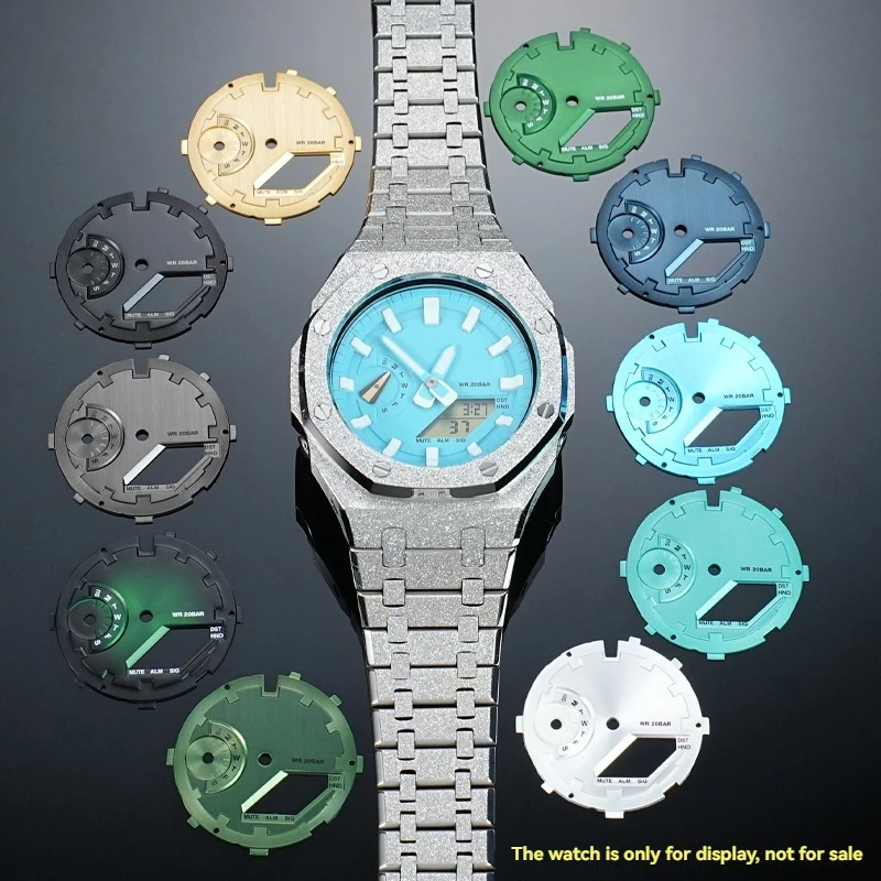 Фото Детали для часов с циферблатом DIY для Casio GA-2100 GA-2110 GA2100, комплект модификации циферблата, сетка для модификации, солнечный бюст, металлические модные аксессуары №3