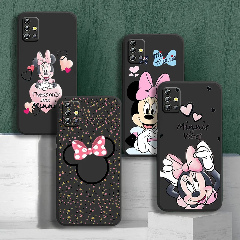

Pretty Minnie Disney Phone Case For Samsung Galaxy A01 A11 A21 A31 A41 A51 A71 A81 A91 A42 A12 A02S Black Funda Cover Soft Back
