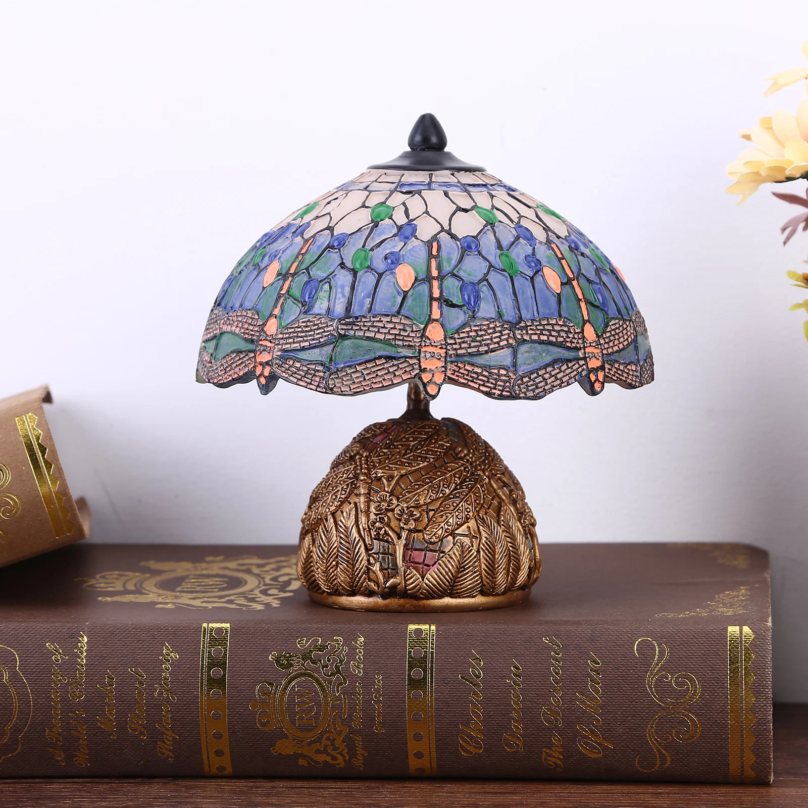 

Dragonfly Style Table Lamp Antique Luxurious Boho Resin Antique Style Glass Table Lamp Dragonfly Design Table