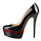 Туфли-лодочки женские из лакированной кожи, на тонкой шпильке 16 см, с круглым носком, матовые, для вечеринок, большой размер, Size34-46