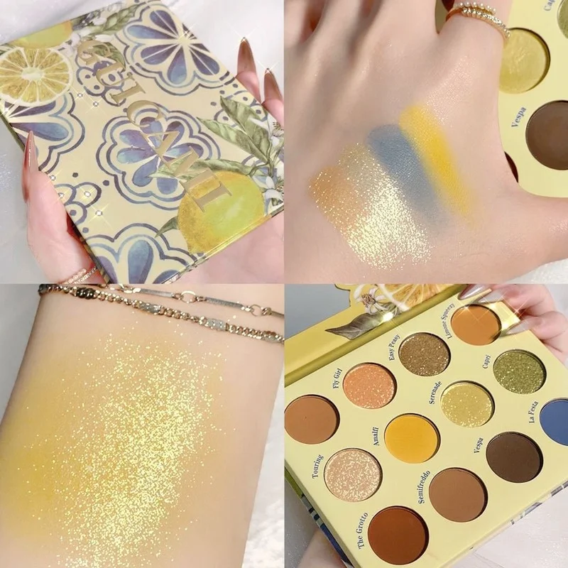 

GUICAMI Lemon 12 Color Eyeshadow Palette Pearlescent Eyeshadow Matte Eyeshadow Eye Plate Eye Makeup Palette Beauty