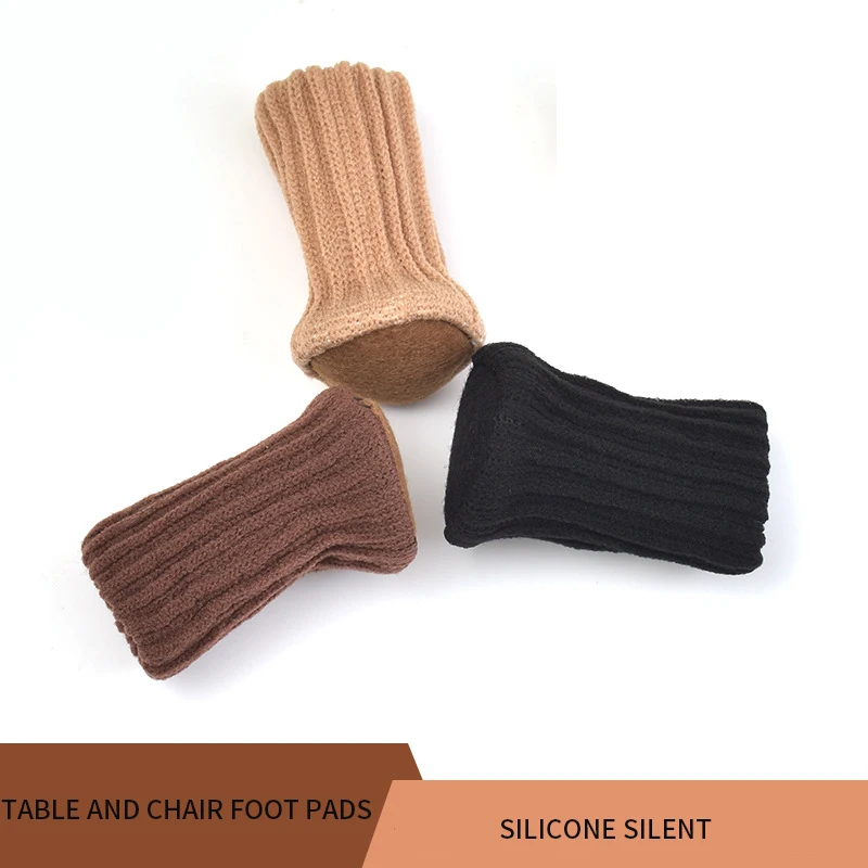Knitting Chair Leg Covers Table Foot Socks Non-Slip Floor Chair Leg Socks Covers Furniture Caps Protectors For Dresser