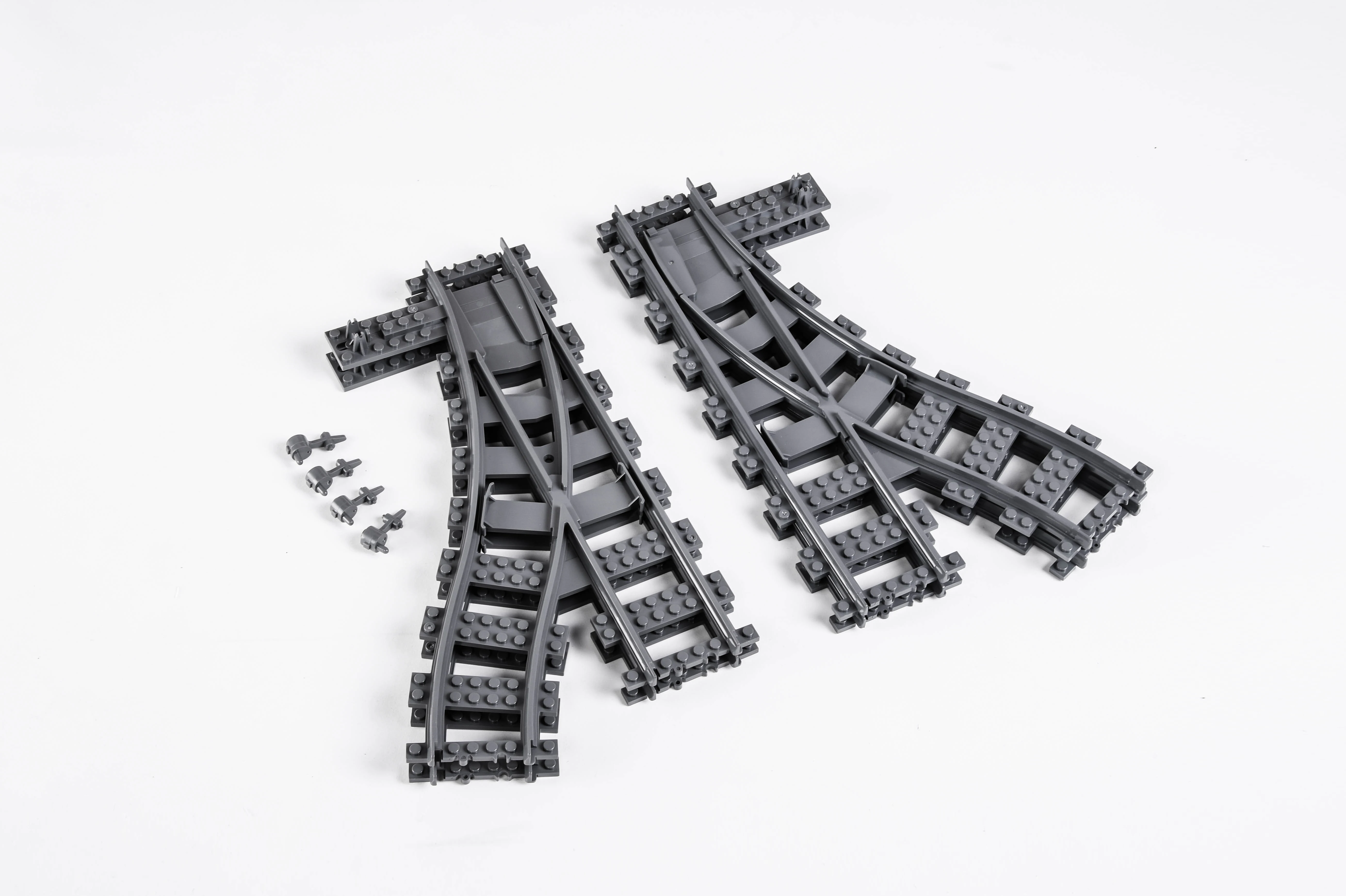 

Train Track Passing Splicing Building Blocks Grey Railway Curve Turning Set Quantity Three