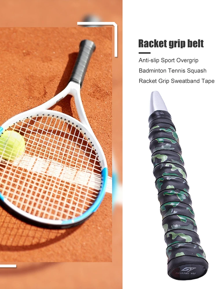 

1PC Sweat Rackets Handle Cover Tape Grip Anti-Slip For Tennis Badminton Camouflage Wrapping Skidproof Sweat Band Glue Unisex