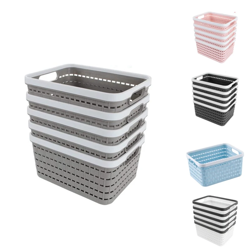 

5 шт., пластиковые корзины для хранения