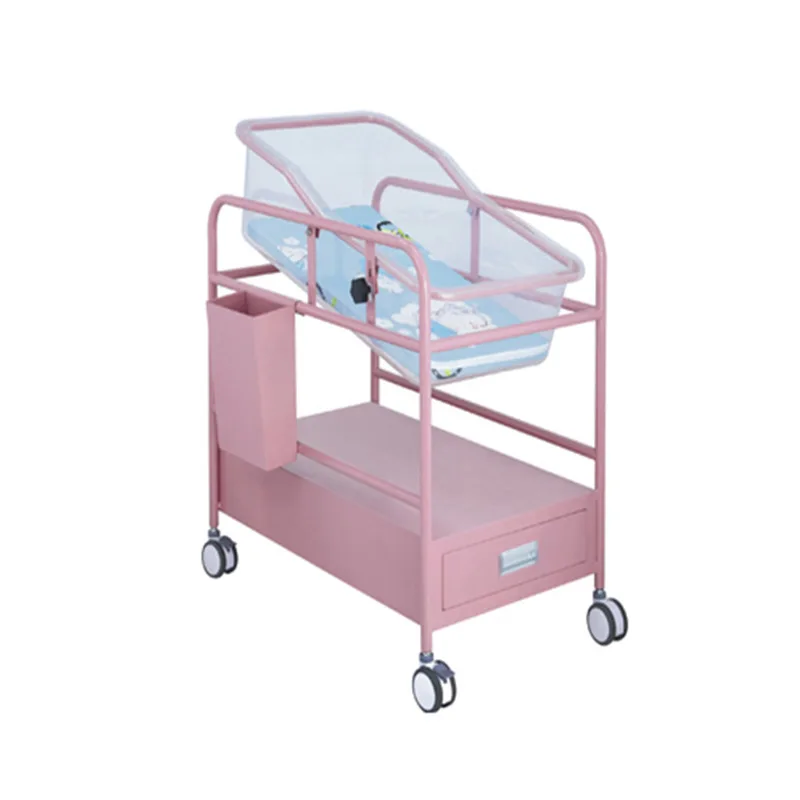 Stainless Steel Crib Confinement Center Stroller Newborn Crib ABS Reclining Nursing Bed