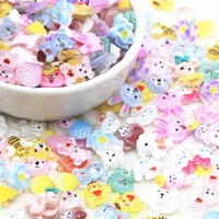 50pcs mix size mix color bear resin nail art decorations for nails glitter scrapbook diy embellishments accessories 10x15mm
