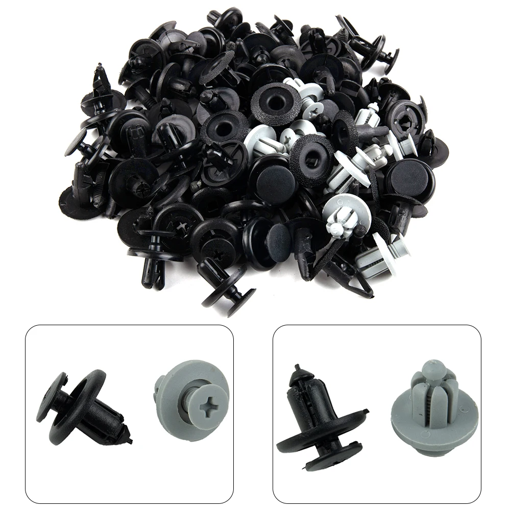 

100pcs Car Rivets Set Clips Trunk Screw Rivets Set Clips Car Bumper Fender Plastic Fastener Screw Clips Auto Accessories
