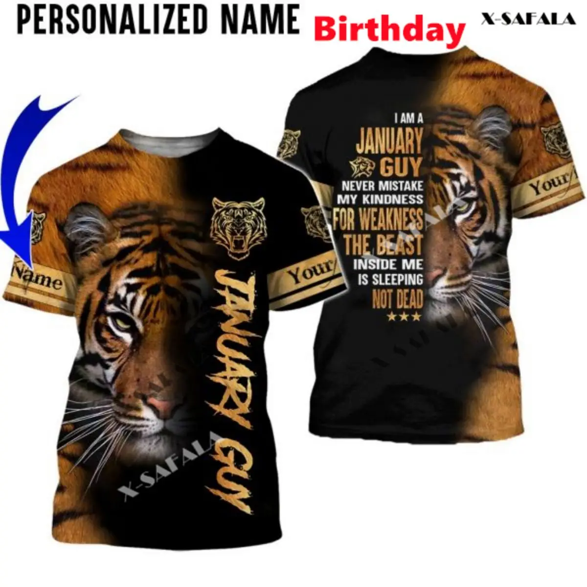 

Custom Name Tiger Animal 3D Full Print Slim T-Shirt Tops Tees Men Short Sleeve Casual Milk Fiber Breathable Quick Dry Sport