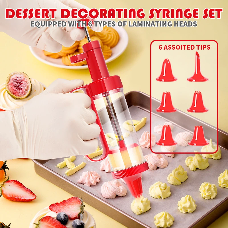 

Plastic Cake Cream Decorating Gun Pastry Biscuit Syringe Flower Nozzles Set Dessert Extruder Kitchen Baking Cookie Maker Tools