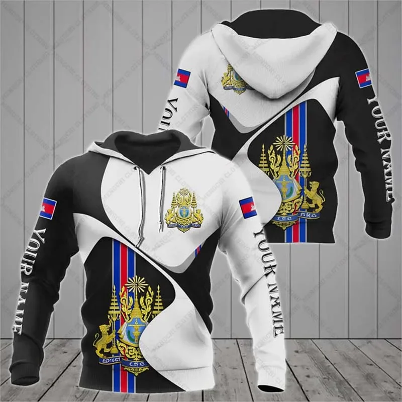 Толстовки унисекс с эмблемой камбоджа на заказ свободные мужские модные
