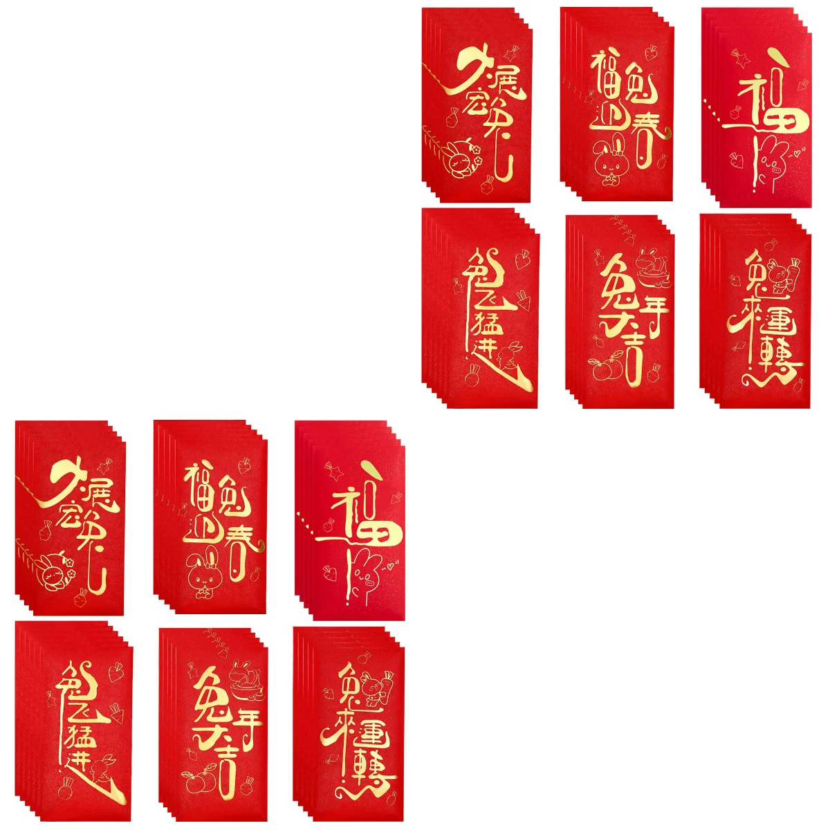 

120 китайские новогодние красные конверты, знаки зодиака, кролик, красные пакеты, Новогодние товары