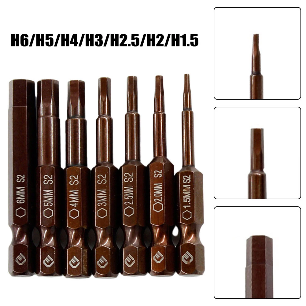 

7pcs Hexagon Screwdriver Bit Quick Change Impact Driver Power Drill 50mm H1.5-H6