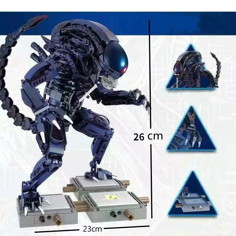 

603pcs Alien Movie Series Building Blocks Predator vs Alien Bricks Action Figure Model Toys Gift