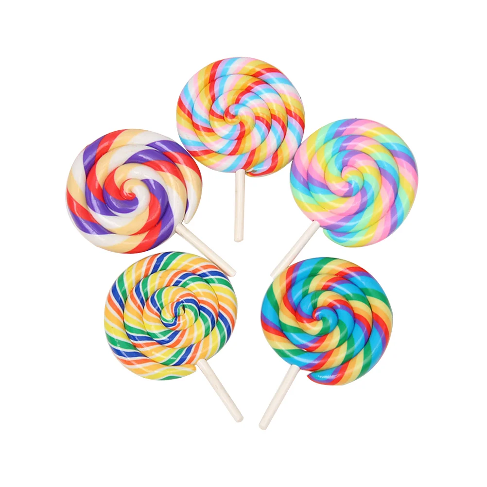 

Lollipop Clay Charms Candy Lollipops Diy Toy Props Simulation Fake Pendant Decoration Photo Polymer Sculpture Artificial