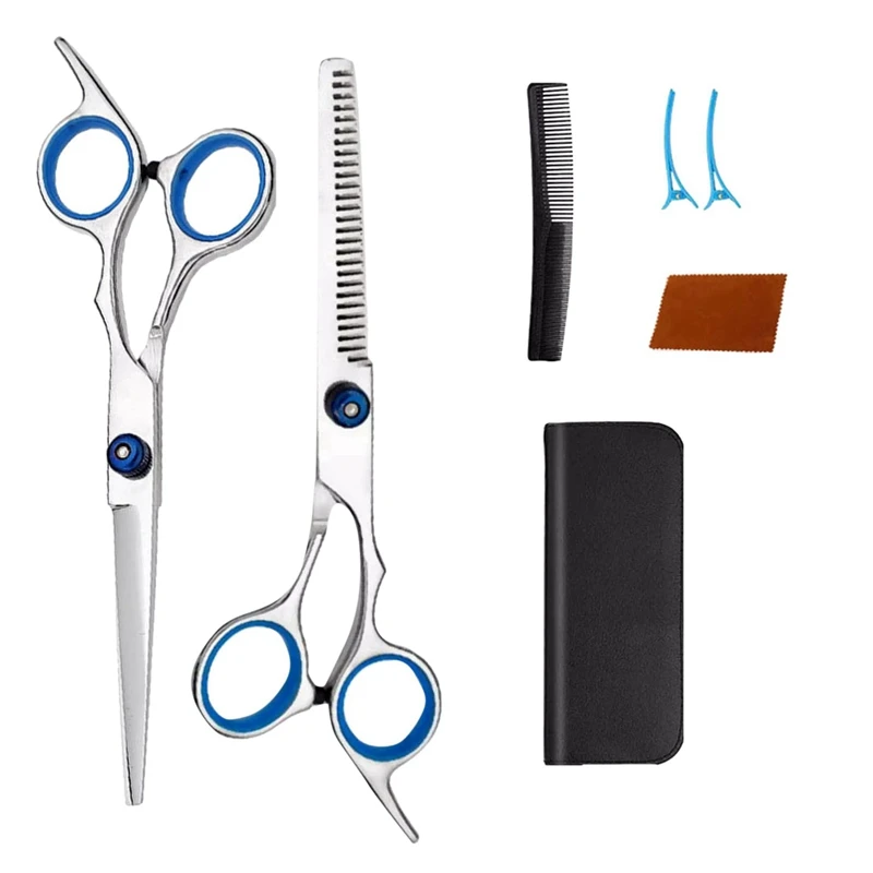 

Professional Barber Scissors Set Stainless Steel Barber Scissors, Stainless Steel Serrated Style, Great Value Set, 7PCS