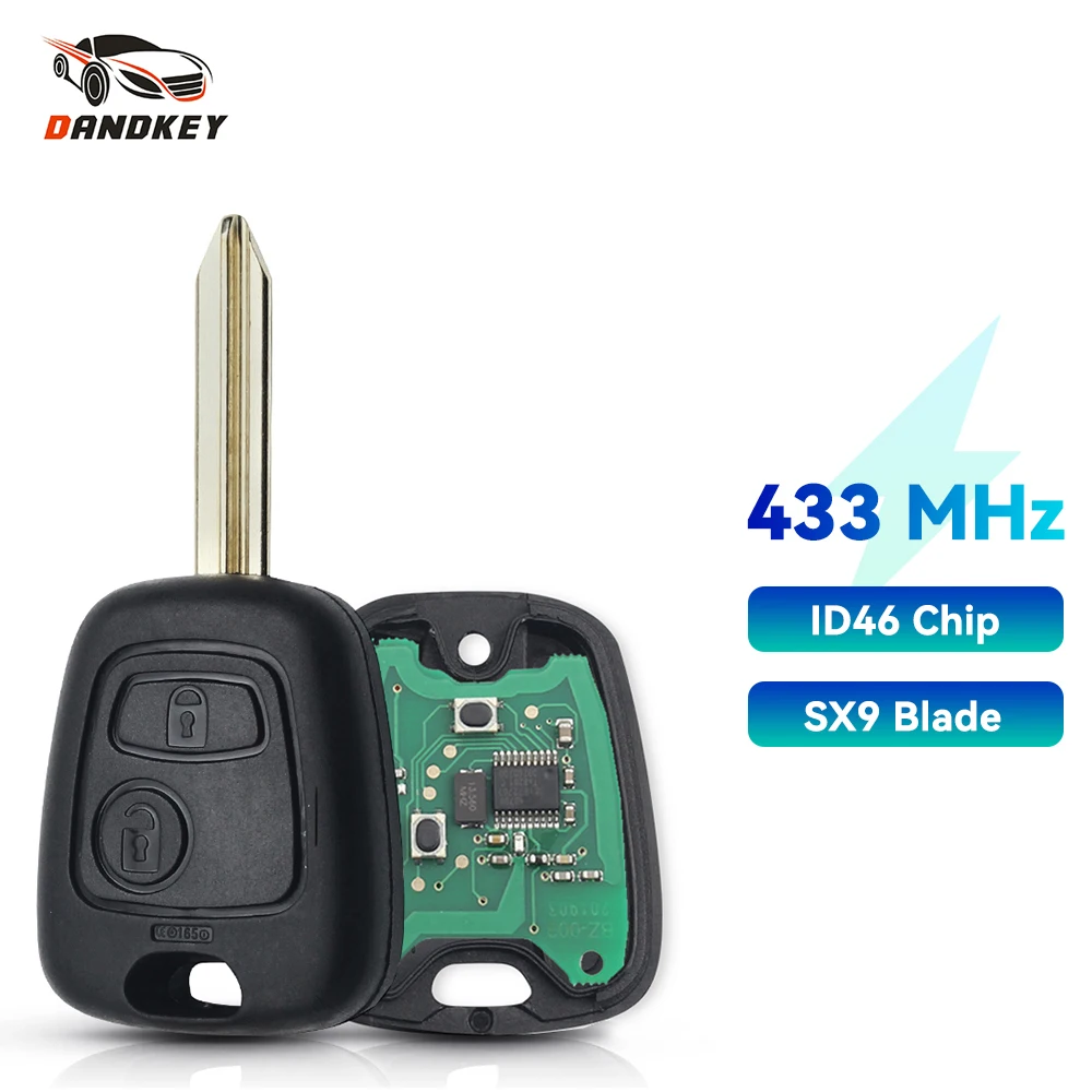 Удаленный ключ Dandkey 2 кнопки 433 МГц ID46 электронный чип для Citroen Xsara Picasso Berlingo 2002 2003 2004