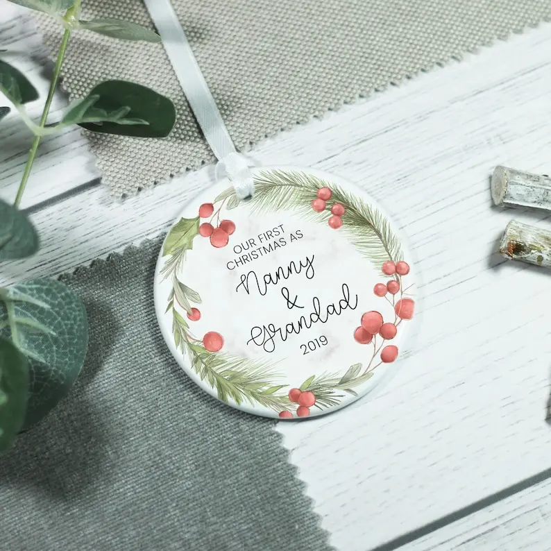 Оригинальное рождественское керамическое украшение для бабушки и дедушки